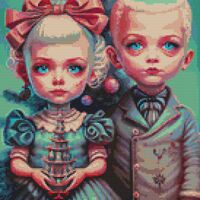 Christmas Kids Cross Stitch Pattern - Thumbnail 1