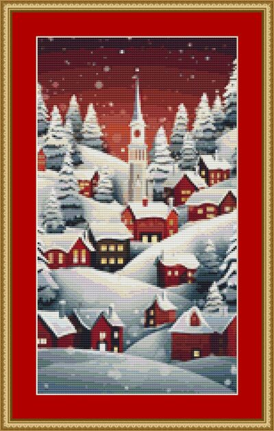 Christmas Village Cross Stitch Pattern