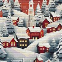 Christmas Village Cross Stitch Pattern - Thumbnail 1