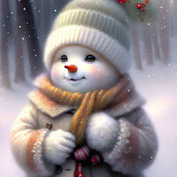 Cosy Snowman Cross Stitch Pattern - Thumbnail 2
