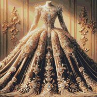 Exquisite Gown Cross Stitch Pattern - Thumbnail 1