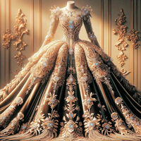Exquisite Gown Cross Stitch Pattern - Thumbnail 2