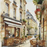Paris Street Cross Stitch Pattern - Thumbnail 1