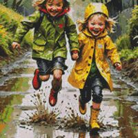 Puddle Jumping Cross Stitch Pattern - Thumbnail 1