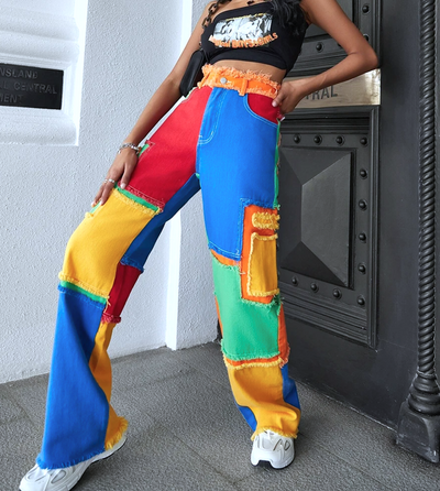RAINBOW PATCHWORK JEANS