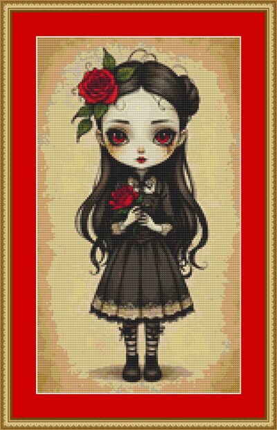 Sad Girl Cross Stitch Pattern