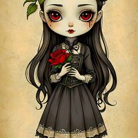 Sad Girl Cross Stitch Pattern - Thumbnail 2