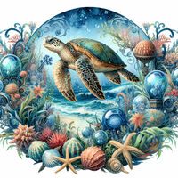Sea Turtle Cross Stitch Pattern - Thumbnail 2