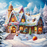 Sweet Gingerbread House Cross Stitch Pattern - Thumbnail 2