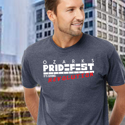 2024 ozarks pride official unisex, heather navy t-shirt