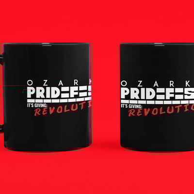 Ozark pridefest black glossy mug - Thumbnail 4