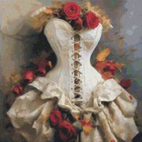 White Corset Cross Stitch Pattern - Thumbnail 1