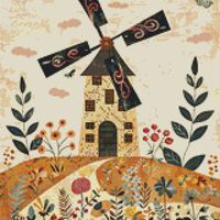 Windmill Cross Stitch Pattern - Thumbnail 1