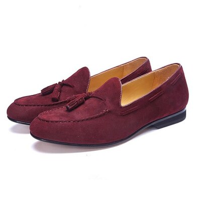 New Handmade Men's Burgundy Genuine Leather Customized Fashion Men Loafers Shoes
