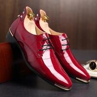 Handmade New Men Flat Shoes Hot Fashion Party & Wedding Breathable PU Leather Ca - Thumbnail 4