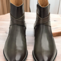 Ankle High Handmade Men's Chocolate Brown Leather Boot, Jodhpurs Boot - Thumbnail 1