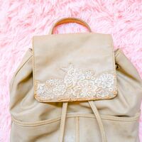 Vintage Coquette Upcycled Bag Faux Leather Rucksack | Retro Ladies Fashion Backpack - Thumbnail 1