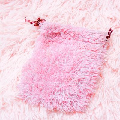 Mini fuzzy pouch pink vintage faux fur bag | autumn winter plush bag women's fashion - Thumbnail 2