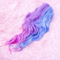 Long Wavy Split Pastel Purple & Blue Wig | Fantasy Cosplay Anime Hair | Mermaid Two Tone Wig | Ombre Costume Roleplay Wig | Harajuku Fashion - Thumbnail 2