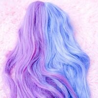 Long Wavy Split Pastel Purple & Blue Wig | Fantasy Cosplay Anime Hair | Mermaid Two Tone Wig | Ombre Costume Roleplay Wig | Harajuku Fashion - Thumbnail 3