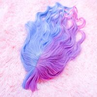 Long Wavy Split Pastel Purple & Blue Wig | Fantasy Cosplay Anime Hair | Mermaid Two Tone Wig | Ombre Costume Roleplay Wig | Harajuku Fashion - Thumbnail 5