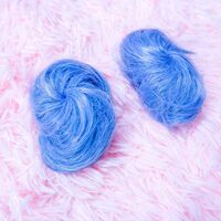 Short Wavy Pastel Light Blue Aqua Wig with Detachable Buns | Girl Cosplay Party Show Synthetic Wig | Erio Yoshino Anime - Thumbnail 3