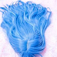 Short Wavy Pastel Light Blue Aqua Wig with Detachable Buns | Girl Cosplay Party Show Synthetic Wig | Erio Yoshino Anime - Thumbnail 4