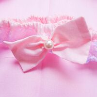 Elegant Vintage Scrunchie Accessory | Women's Girls Ponytail Headwear Hair Scrunchie | White Lace, Ribbons, Pearl - Thumbnail 2