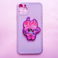 Purple Pink 3D Art iPhone Case | Cherry Anime Girls | Stand-Out Phone Grip - Thumbnail 1