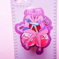Purple Pink 3D Art iPhone Case | Cherry Anime Girls | Stand-Out Phone Grip - Thumbnail 2