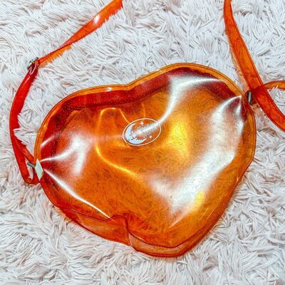 Neon Moon Transparent Red Shoulder Bag | Fairy Kei Fashion Korea | Heart Shape Bag Vintage