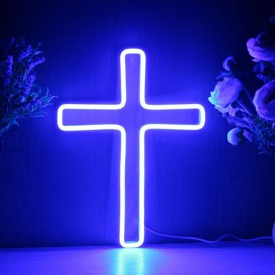 Neon led wall mounted cross-shaped led neon light | wall art decoration | room club decor