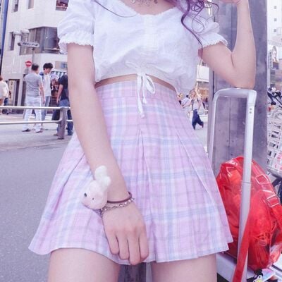Sweet pastel pink pleated harajuku plaid mini skirt | ships from japan| k-pop fashion seifuku japanese schoolgirl uniform - Thumbnail 1
