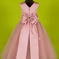  Beautiful Pink Flower Girls Dresses for Weddings Pretty Formal Girls Gowns Cute Satin Puffy Tulle Pageant Dress Spring - Thumbnail 1