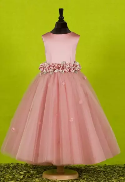  Beautiful Pink Flower Girls Dresses for Weddings Pretty Formal Girls Gowns Cute Satin Puffy Tulle Pageant Dress Spring