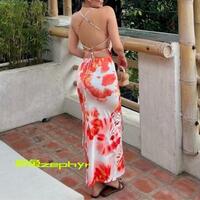 Summer new casual vacation strapless strapless slim A-line dress - Thumbnail 2