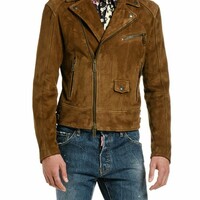 Men Leather Jacket Genuine Suede Biker Motorcycle jacket - Thumbnail 4