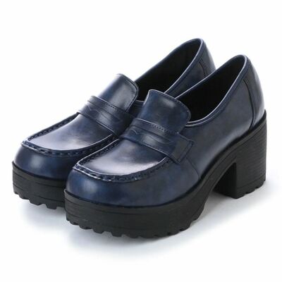 Yosuke black enamel thick-soled loafer pumps - Thumbnail 2
