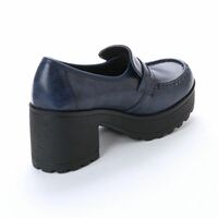 YOSUKE Black Enamel Thick-Soled Loafer Pumps - Thumbnail 2