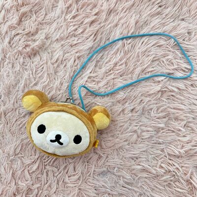 Rilakkuma Mini Plush Coin Purse | San-X Kawaii Collectible | Limited Japan | Cute Brown Bear Purse