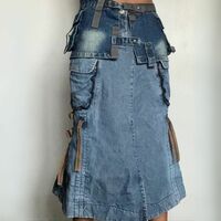 Y2K Lain Denim Wrap Belt  Trendy Accessory | Women's  Skort | Micro Sexy Skirt  - Thumbnail 1