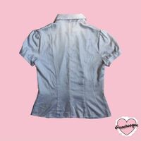 White Collared Blouse Horror Game Protagonist  | Vintage Y2K Fairy Grunge Inspired | Short sleeves Schoolgirl Uniform - Thumbnail 3