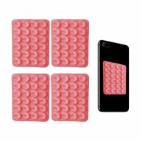 Pink Silicone Suction Cup Phone Case: Double-Sided Mounting for iPhone & Android - Hands-Free, Anti-Slip, Selfie & Video Accessory - Thumbnail 1