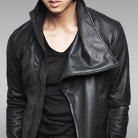 HANDMADE CLASSIC BLACK MEN LEATHER BIKER JACKET - Thumbnail 4