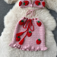 Strawberry Crochet Top & Skirt Co-Ord - Thumbnail 2