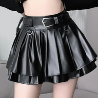 Millennium Silver Pleated A-line Skirt With Belt - Thumbnail 4