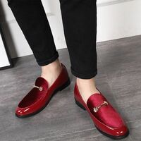 New Handmade Men's burgundy tassel loafers, Spring casual men's leather shoes - Thumbnail 4