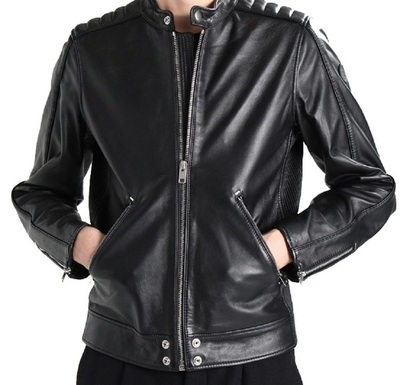 Handmade Men's Designer Biker Style Classic Black Genuine Leather Jacket