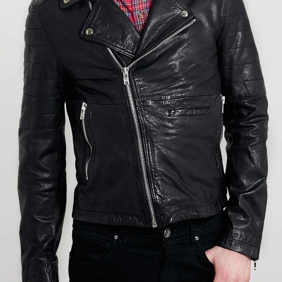 Handmade men's leather jacket, black biker leather jackets, men's leather jacket - Thumbnail 4