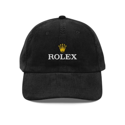 R o l e x corduroy cap black - Thumbnail 2